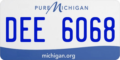 MI license plate DEE6068