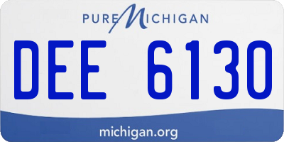 MI license plate DEE6130