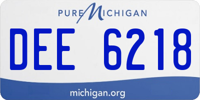 MI license plate DEE6218