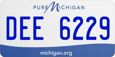 MI license plate DEE6229