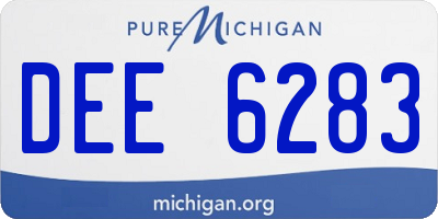 MI license plate DEE6283