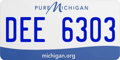 MI license plate DEE6303