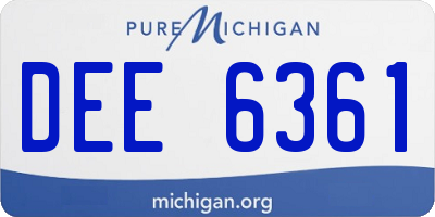 MI license plate DEE6361