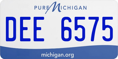 MI license plate DEE6575