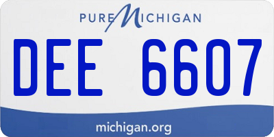 MI license plate DEE6607