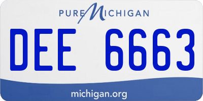 MI license plate DEE6663