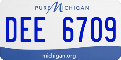 MI license plate DEE6709