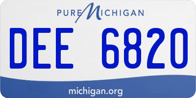 MI license plate DEE6820