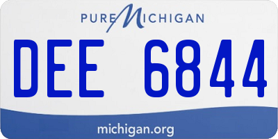 MI license plate DEE6844