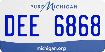 MI license plate DEE6868