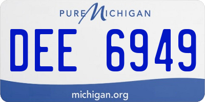 MI license plate DEE6949