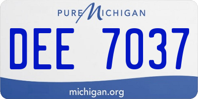 MI license plate DEE7037