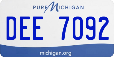 MI license plate DEE7092