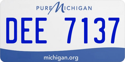MI license plate DEE7137