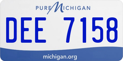 MI license plate DEE7158