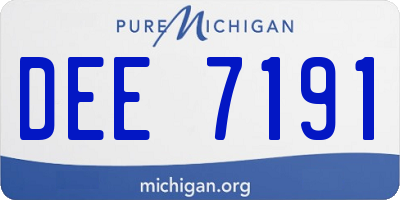 MI license plate DEE7191