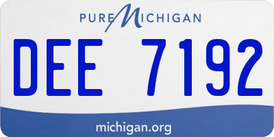 MI license plate DEE7192