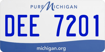 MI license plate DEE7201