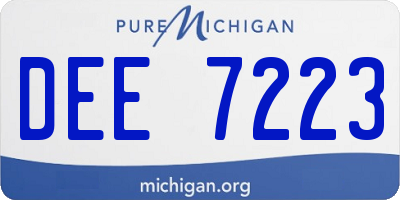 MI license plate DEE7223