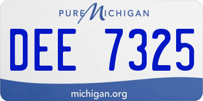 MI license plate DEE7325