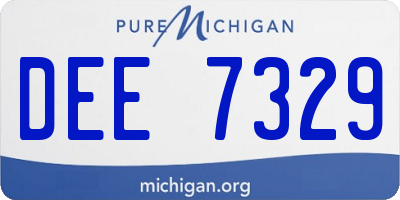 MI license plate DEE7329