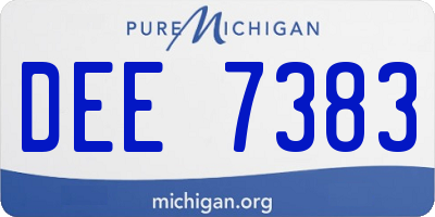MI license plate DEE7383
