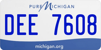 MI license plate DEE7608
