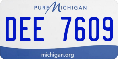 MI license plate DEE7609