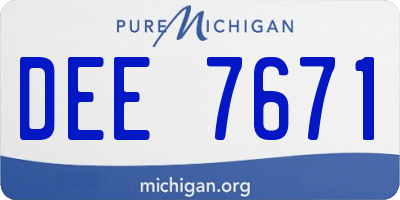 MI license plate DEE7671