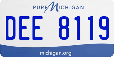 MI license plate DEE8119