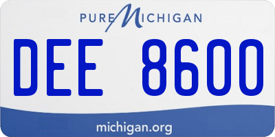 MI license plate DEE8600