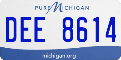 MI license plate DEE8614