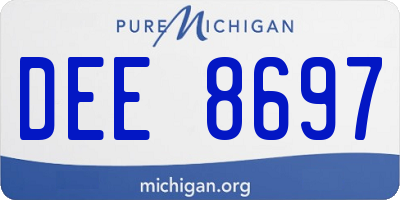 MI license plate DEE8697