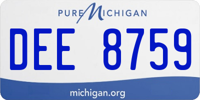 MI license plate DEE8759