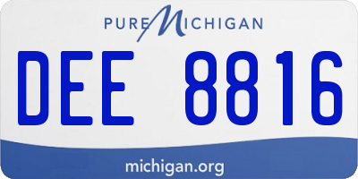 MI license plate DEE8816