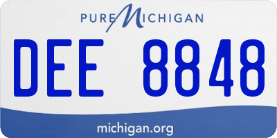 MI license plate DEE8848