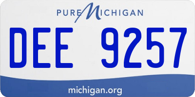 MI license plate DEE9257