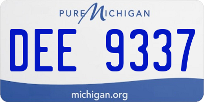 MI license plate DEE9337