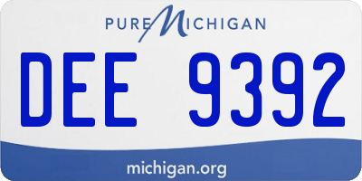 MI license plate DEE9392