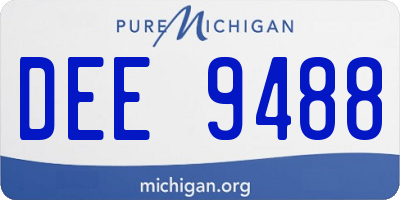 MI license plate DEE9488