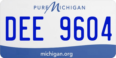 MI license plate DEE9604