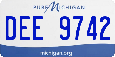 MI license plate DEE9742