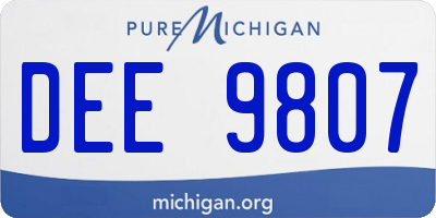 MI license plate DEE9807