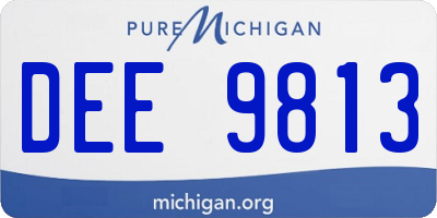 MI license plate DEE9813