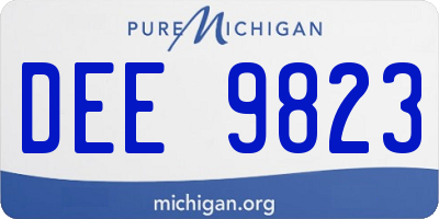 MI license plate DEE9823