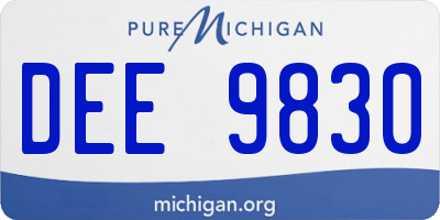MI license plate DEE9830