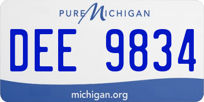 MI license plate DEE9834
