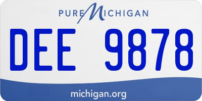 MI license plate DEE9878
