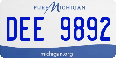 MI license plate DEE9892