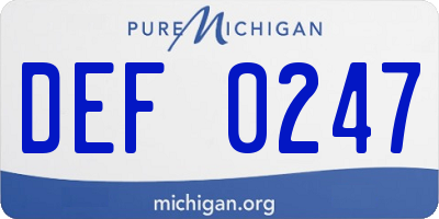 MI license plate DEF0247